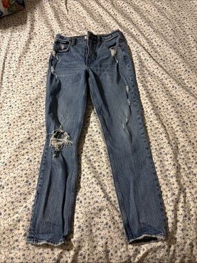 A&F Classic Mid-Blue Distressed Women’s Jeans